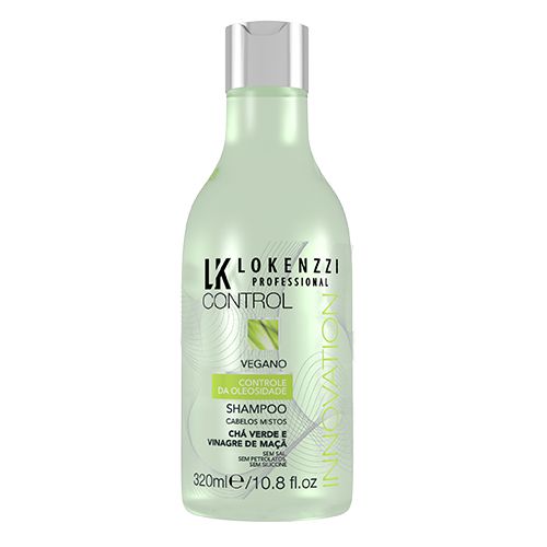 SHAMPOO LOKENZZI VEGANO CHA VERDE E VINAGRE DE MACA 320ML