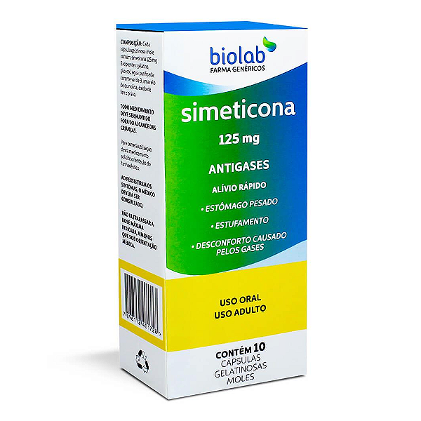 SIMETICONA 125MG 10CPS  BIOLAB