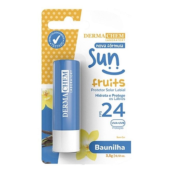 PROTETOR SOLAR LABIA FPS24 SUN FRUIT BAUNILHA 3,5G