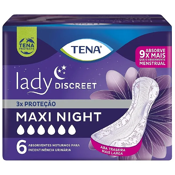 ABS TENA LADY DISCREET MAXI NIGHT C 6 UN