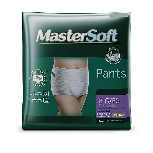 FRALDA GERIATRICA MASTERSOFT PANTS G/EG 8UNIDADES