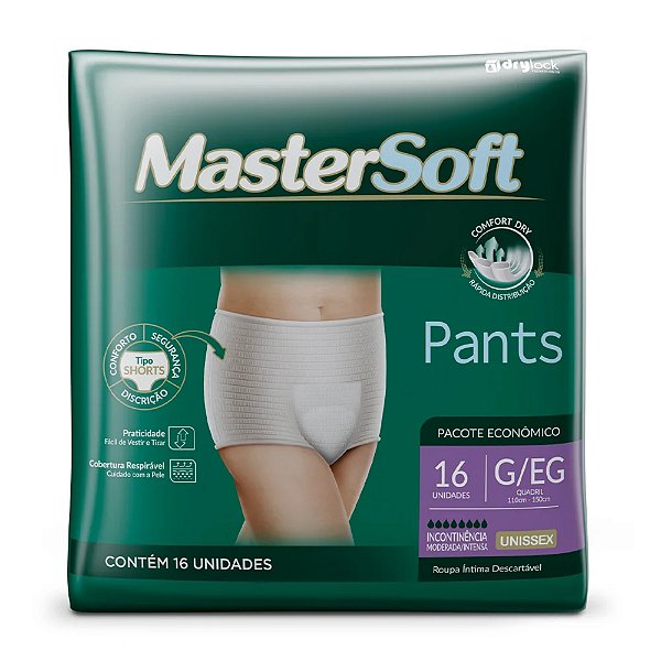 FRALDA GERIATRICA MASTERSOFT PANTS G/EG 16 UNIDADES