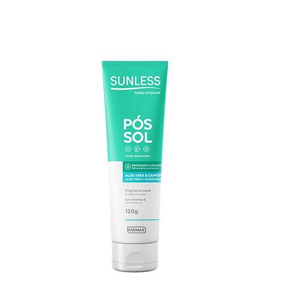 LOCAO POS SOL FARMAX SUNLESS ALOE VERA E CAMOMILA 120ML