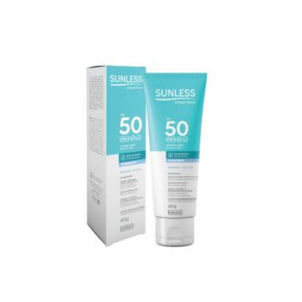 PROTETOR SOLAR SUNLESS FACIAL FPS 50 C/ BASE BEGE CLARO 60G