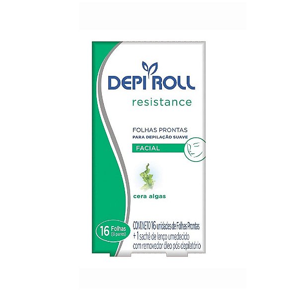 FOLHAS DEPILATORIAS DEPI ROLL  FACIAL RESISTANCE ALGAS  16 UNIDADES
