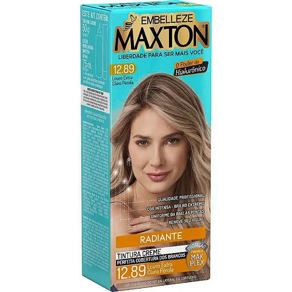 TINTURA MAXTON 12.89 LOURO EXTRA CLARO PEROLA