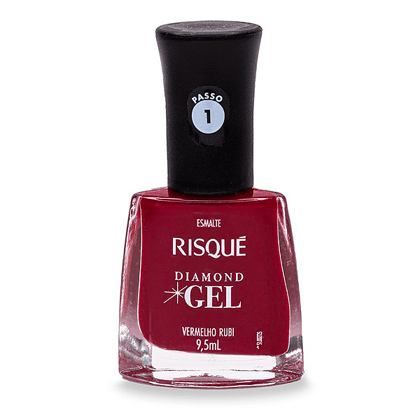 ESMALTE RISQUE DIAMOND GEL VERMELHO RUBI 9,5ML