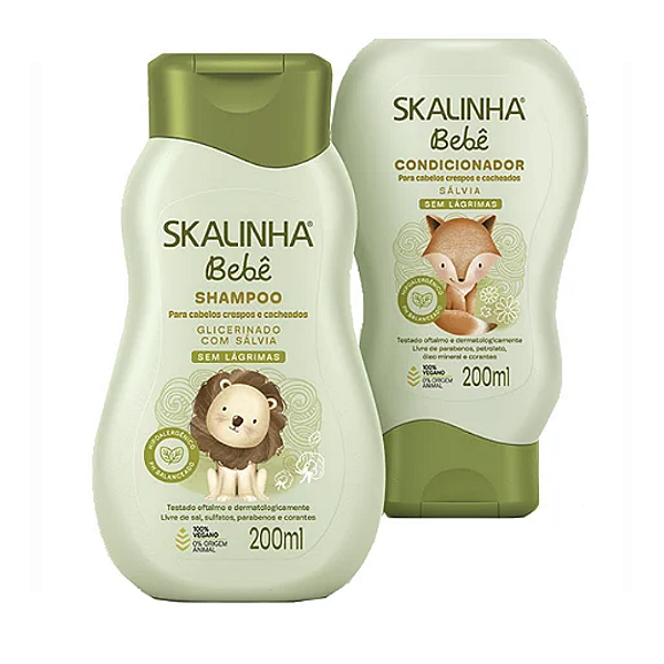 KIT SHAMPOO+CONDICIONADOR  200ML SALVIA SKALINHA BEBE