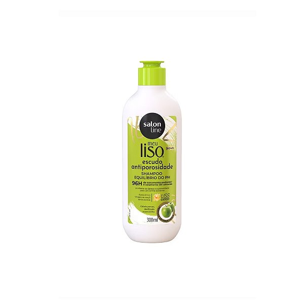 SHAMPOO SALON LINE MEU LISO MACA VERDE ESCUDO ANTIPOROSIDADE 300ML
