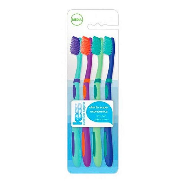 ESCOVA DENTAL KESS BASIC SUPRA MEDIA C/ 4 UN COD: 2017
