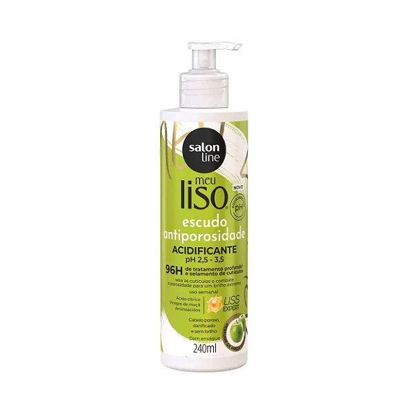 ACIDIFICANTE MEU LISO SALON LINE MAÇA VERDE ESCUDO ANTIPOROSIDADE 240ML