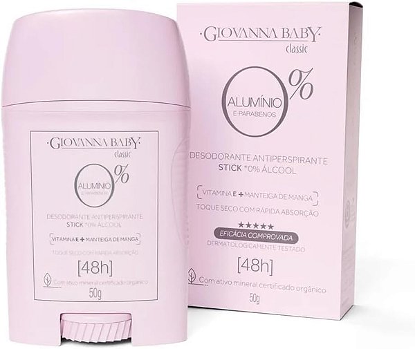 DESODORANTE GIOVANNA BABY STICK 0% ALUMINIO CLASSIC 50g