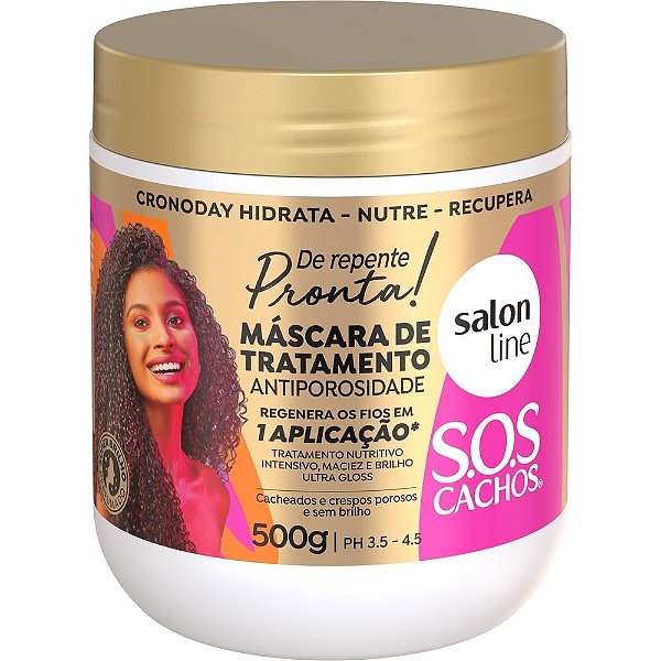 MASCARA TRATAMENTO CAPILAR SALON LINE S.O.S CACHOS DE  REPENTE PRONTA 500GR