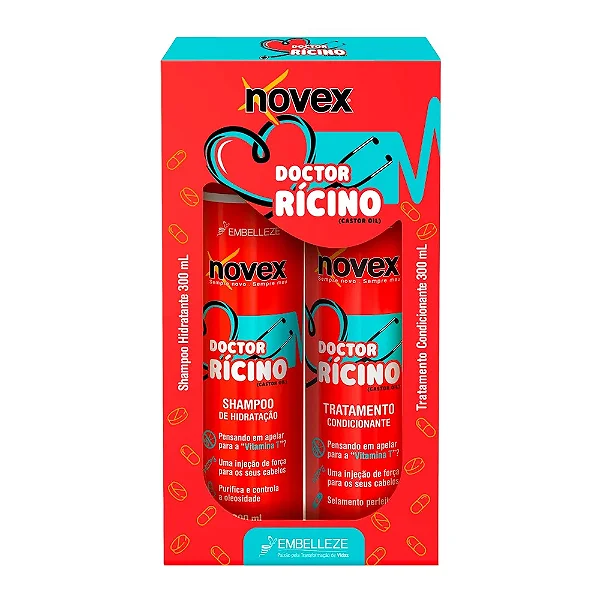 Kit Novex Shampoo+ Condicionador Doctor Ricino 300ml cada