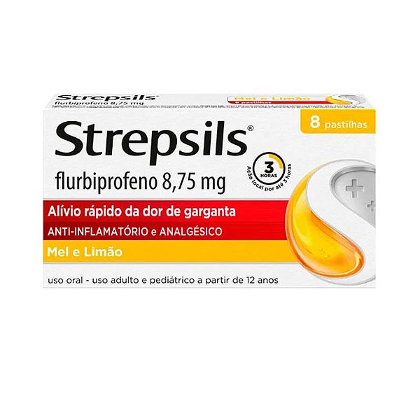 STREPSILS 8 PASTILHAS MEL E LIMAO
