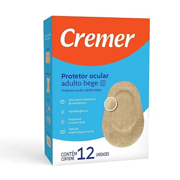 Protetor Ocular Adulto Cremer Bege com 12un