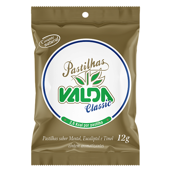 VALDA PASTILHA CLASSIC MENTOL SACHE 12G