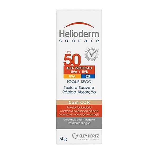 HELIODERM PROTETOR FACIAL FPS50 TOQUE SECO COM COR 50G