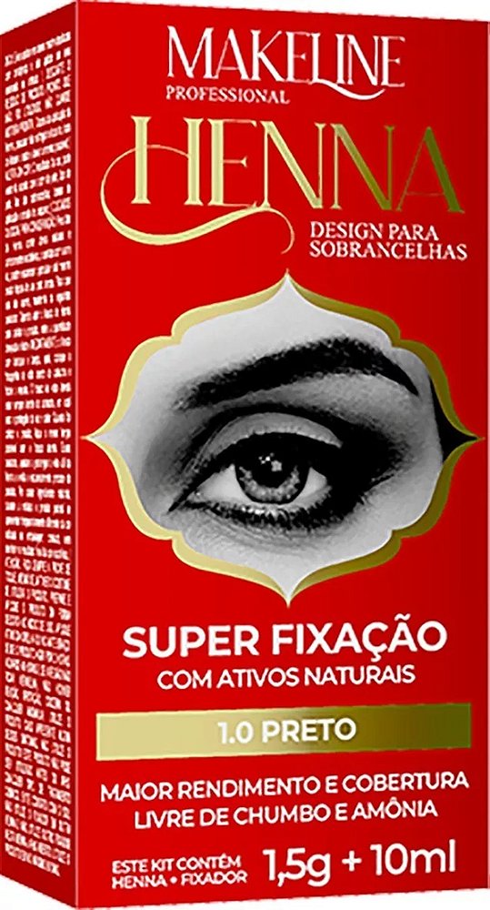 Henna Para Sobrancelhas Makeline 1,5g 1.0 Preto