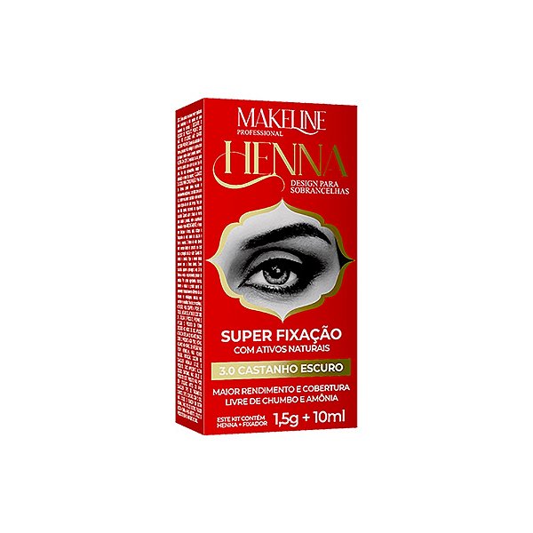 HENNA SOBRANCELHA MAKALINE 1,5G  3.0 CASTANHO ESCURO 3.0