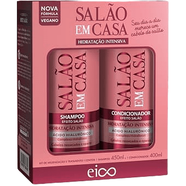 KIT SHAMPOO  450ML + CONDICIONADOR 400ML EICO SALAO EM CASA