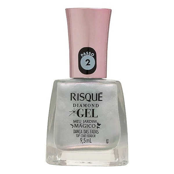 ESMALTE RISQUE DIAMOND GEL MEU JARDIM MAGICO TOP COAT DANCA DAS FADAS 9,5ML