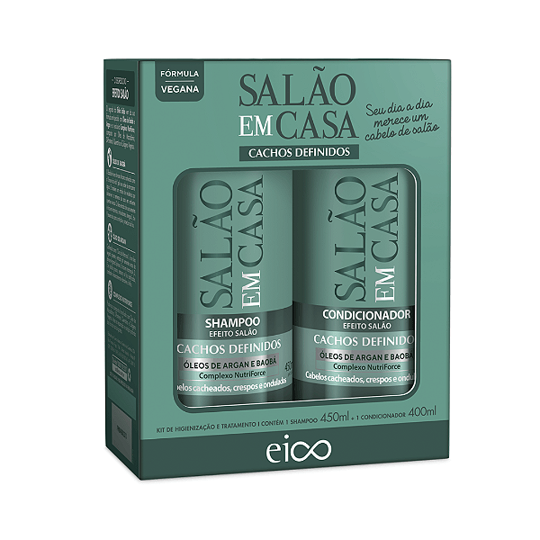 KIT SHAMPOO  450ML + CONDICIONADOR 400ML EICO CACHOS DEFINIDOS