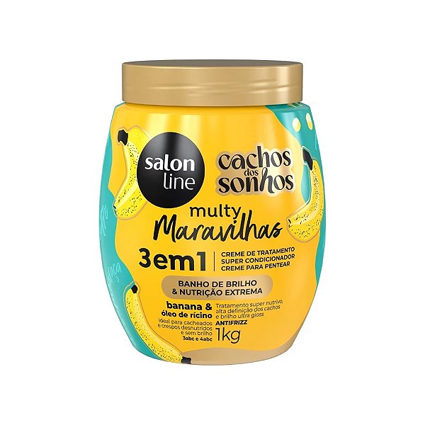 CREME TRATAMENO CACHOS DOS SONHOS SALON LINE MULTY MARAVILHAS BANANA 1KG