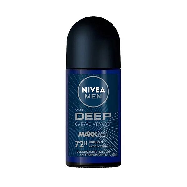 DESODORANTE NIVEA ROLL-ON DEEP CARVÃO ATIVADO 50ML