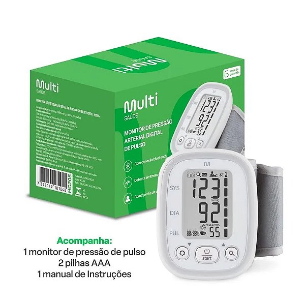 APARELHO DE PRESSAO ARTERIAL  PULSO MULTILASER HC205