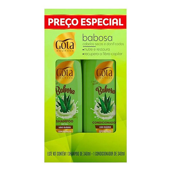KIT SH+ COND GOTA DOURADA USO DIARIO BABOSA 340ML