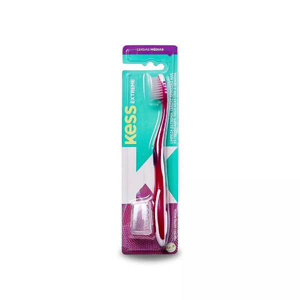 ESCOVA DENTAL KESS EXTREME MEDIA + PROTETOR DE CERDAS REF 2076