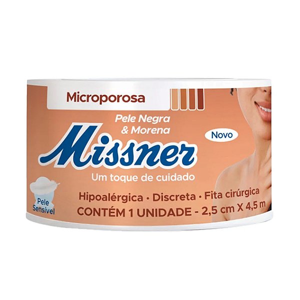 FITA MICROPOROSA MISSNER MARROM 2,5CM X 4,5 METROS