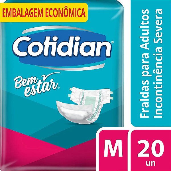 FRALDA GERIATRICA COTIDIAN BEM ESTAR TAM. M 20 UNIDADES
