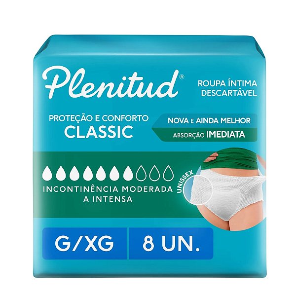 FRALDA  PLENITUD ADULTO CLASSIC G/XG 8 UNDIADES