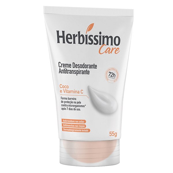 DESODORANTE CREME HERBISSIMO CARE COCO E VITAMINA C 55G  (BISNAGA )