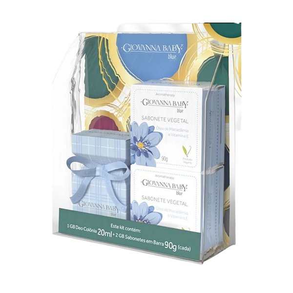 Kit Giovanna Baby Blue Colônia 20ml+2 Sabonetes 90g