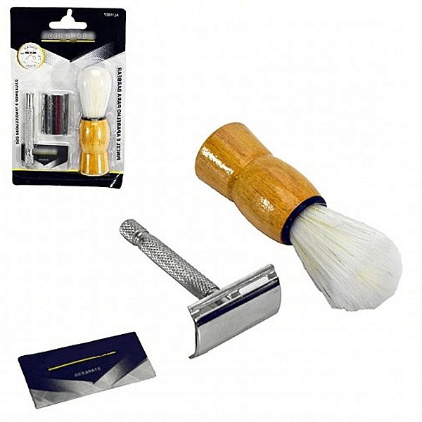 PINCEL E APARELHO PARA BARBEAR PROFISSIONAL ALFACELL