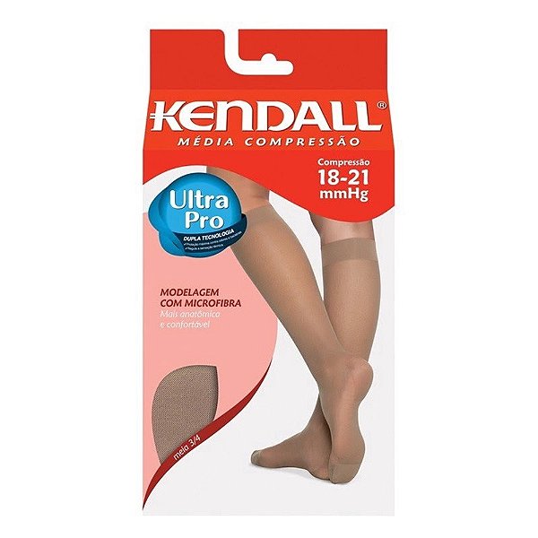 MEIA KENDALL MEDIA COMPRESSÃO 3/4 MEL GG SEM PONTEIRA MEL