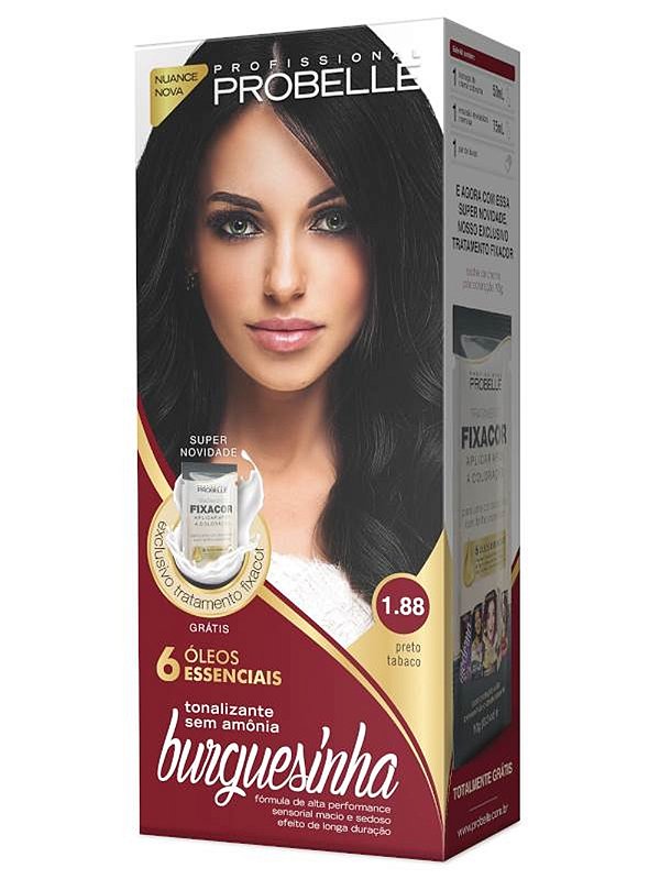 TINTURA PROBELLE BURGUESINHA SEM AMONIA 1.88 PRETO TABACO