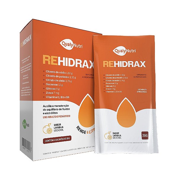 REHIDRAX 4 SACHES LARANJA QUALYNUTRI