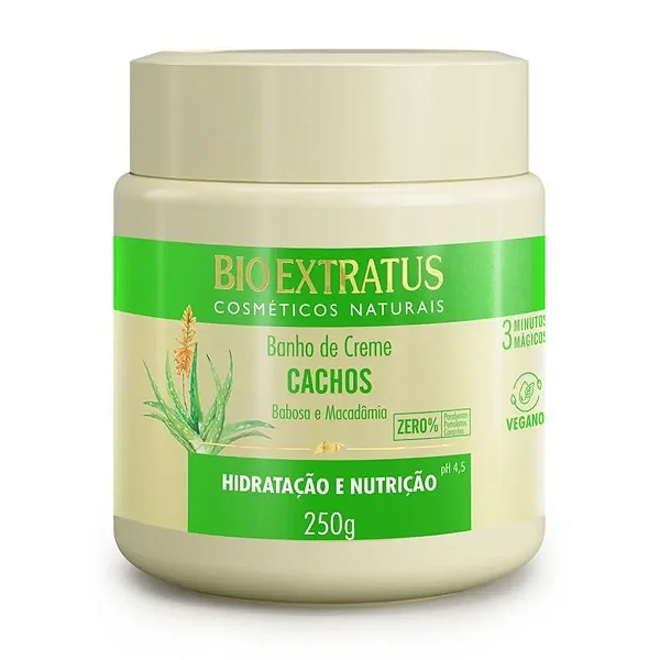 BANHO DE CREME BIOEXTRATUS CAHOS BABOSA E MACADAMIS 250 G
