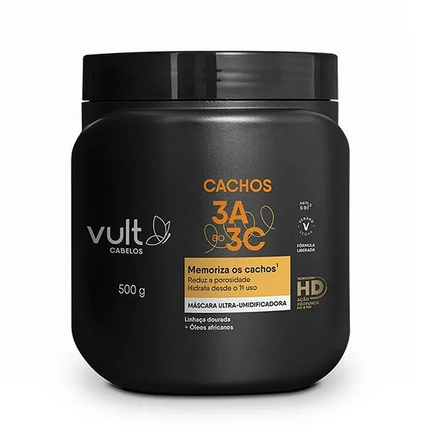 Máscara Vult Cabelos Cachos 3A ao 3C 500g