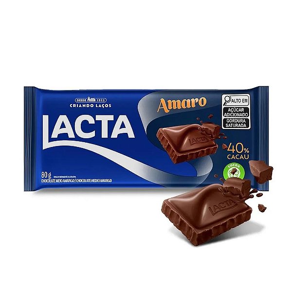 CHOCOLATE LACTA AMARO 40% 80G