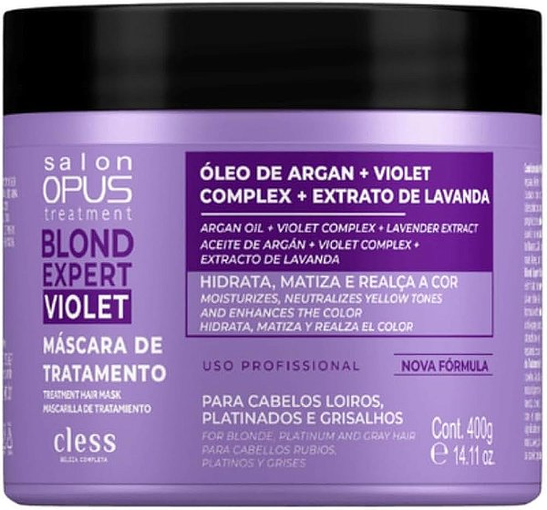 MASCARA CAPILAR SALON OPUS BLOND EXPERT VIOLET 400G