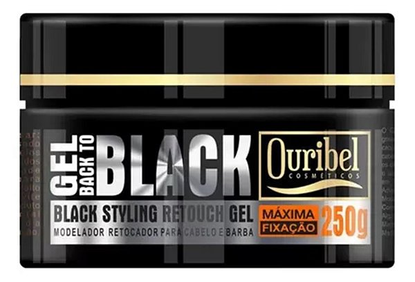 GEL MODELADOR OURIBEL  BLACK CABELO E BARBA  250G