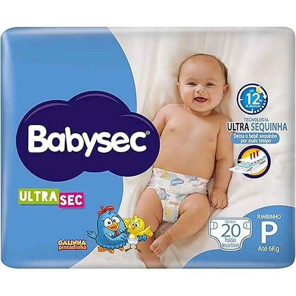 Fralda Babysec Ultrasec Mega Galinha Pintadinha P - 24un