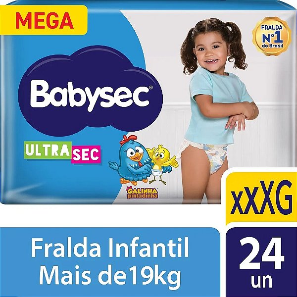 Fralda Babysec Ultrasec Mega Galinha Pintadinha XXXG 24un