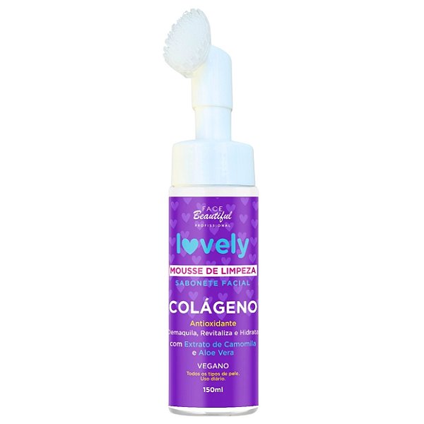 SABONETE MOUSSE DE LIMPEZA FACIAL LOVELY BEAUTIFUL COLAGENO 150ML