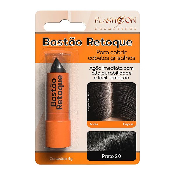 BASTAO RETOQUE CAPILAR FLASH ON 2.0 PRETO 4G
